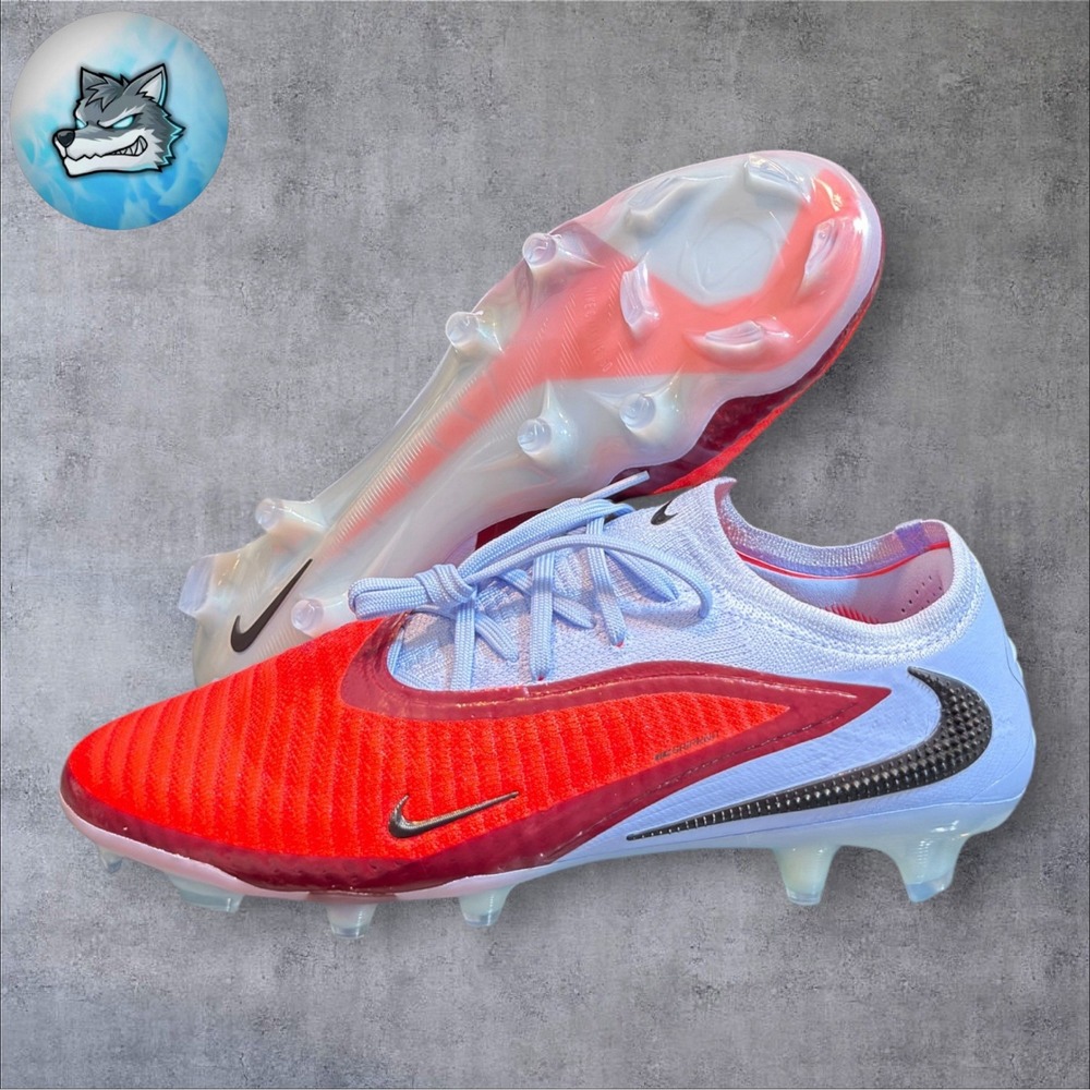 Nike Phantom 6 Elite FG Low Soccer Cleats Blue Red HJ2146-400 Men's Size 9.5 US